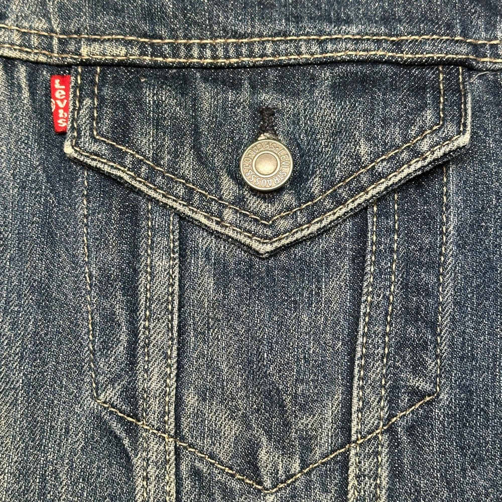 Levi’s Type III Denim Trucker Jacket XL Distressed Wash GUC - Picture 6 of 12